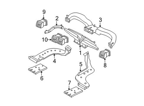 2006 Hyundai Tucson Ducts Duct Assembly-Center Air Ventilator Diagram for 97410-2E000
