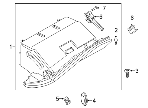 2022 Toyota GR Supra Glove Box Lock Cylinder Diagram for 90118-WA109