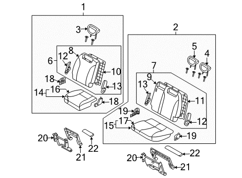 2006 Kia Sedona Rear Seat Components Cover-Rear Seat RECLIN Diagram for 893704D120CS