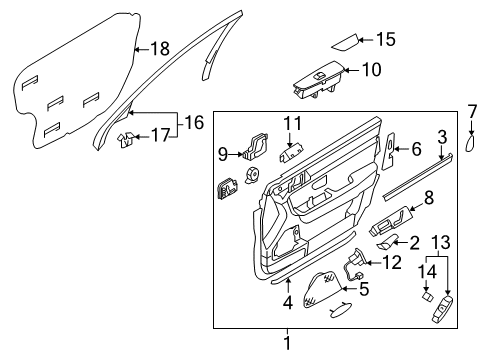 2008 Kia Amanti Front Door Cover Assembly-Front Door Frame Diagram for 829203F000