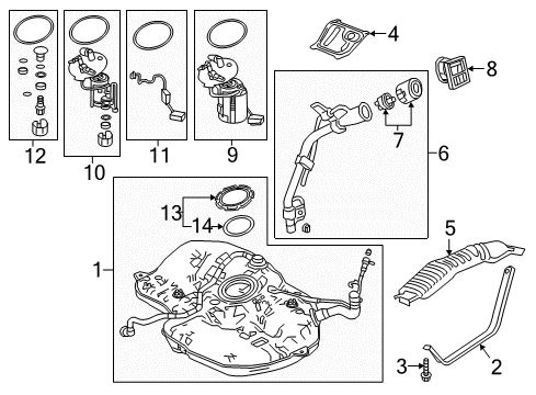 2019 Honda Civic Fuel Supply Pipe Assembly, Fuel Filler Diagram for 17650-TEG-A00