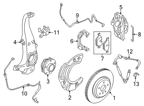 2012 BMW 650i xDrive Front Brakes Calliper Carrier Diagram for 34117846705