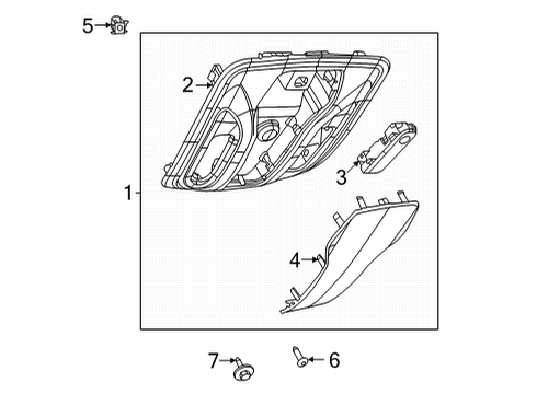 2021 Chrysler Pacifica Overhead Console Console-Overhead Console Diagram for 6BN93PD2AA