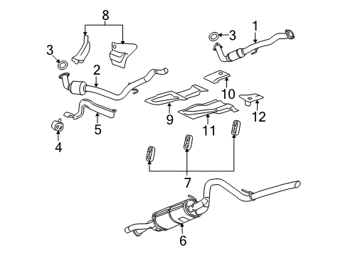 2013 GMC Yukon XL 2500 Exhaust Components Exhaust Muffler Assembly (W/ Resonator, Exhaust & Tail Pipe Diagram for 22812179