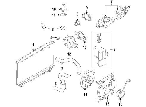 2013 Kia Sorento Radiator & Components SHROUD-Radiator Diagram for 253501U100