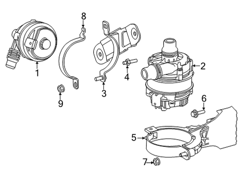 2021 Toyota GR Supra Water Pump Clamp Diagram for 16021-WAA03