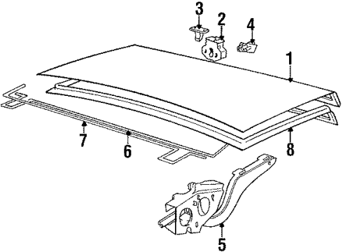 1987 BMW 535i Trunk Lid Torsion Spring Right Diagram for 41621809648