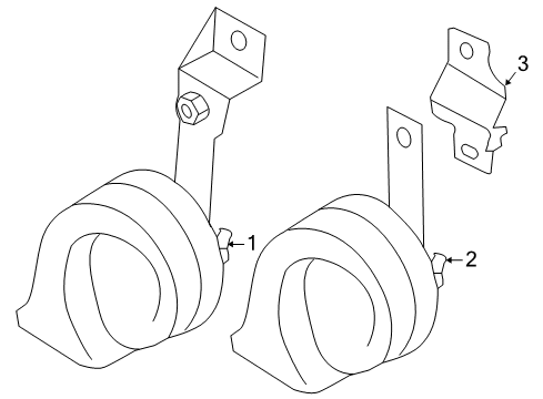 2010 Nissan Cube Horn Horn Assembly - Electric Low Diagram for 25620-1FA0A