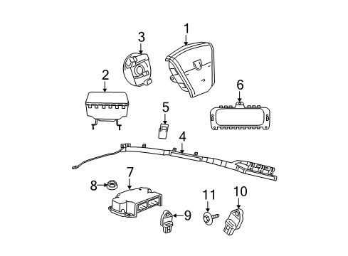 2009 Dodge Caliber Air Bag Components Sensor-Impact Diagram for 4896061AB