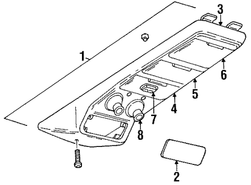 1999 Cadillac Escalade Overhead Console Harness Asm, Roof Console (W/Lamps & Switches) Diagram for 12376308