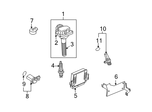 2008 Nissan 350Z Ignition System Engine Control Module Diagram for 23710-EV51B