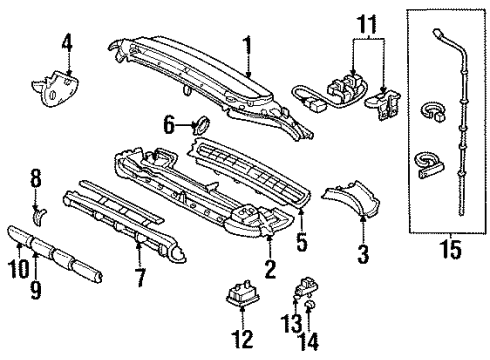 1996 Honda Odyssey Auxiliary Heater & A/C Lid, L. In. *YR169L* (MILD BEIGE) Diagram for 80827-SX0-961ZC