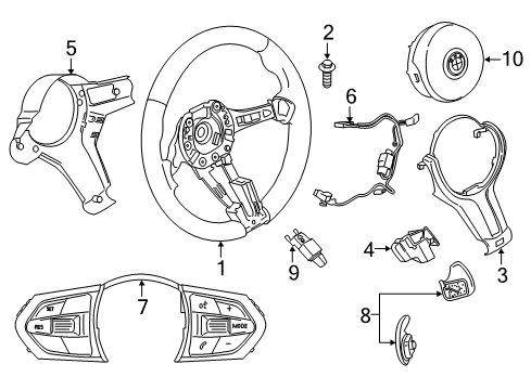 2020 BMW X1 Steering Column & Wheel, Steering Gear & Linkage Steering Wheel Leather Diagram for 32307851517