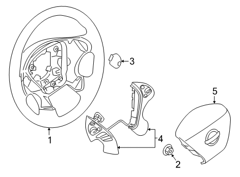 2020 Nissan Murano Cruise Control Switch Assy-Ascd, Steering Diagram for 25550-5AA2A