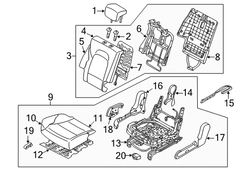 2017 Hyundai Santa Fe Sport Second Row Seats Board Assembly-2RD Seat Diagram for 894404Z200RYN