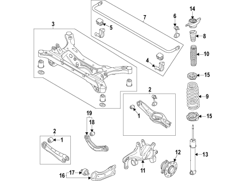 2021 Hyundai Elantra Rear Suspension Components, Lower Control Arm, Upper Control Arm, Stabilizer Bar Bush-RR Assist Arm Diagram for 55258-AAAA0
