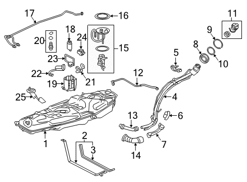 2016 Lexus NX200t Fuel Supply Valve Assembly, Pressure Diagram for 23990-36010