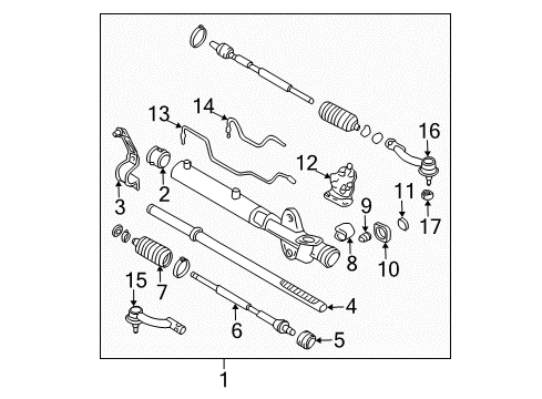 2007 Kia Sportage Steering Column & Wheel, Steering Gear & Linkage Rubber-Cylinder Clamp Diagram for 577892E000