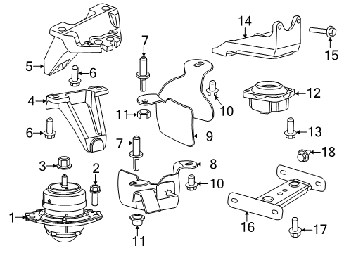 2017 Dodge Viper Engine & Trans Mounting Shield-Engine Mount Diagram for 5038680AA