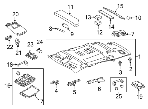 2019 Lexus NX300h Interior Trim - Roof Holder, Visor Diagram for 74348-33040-C2