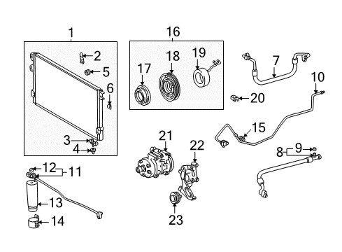 2000 Toyota Tundra Air Conditioner Rotor Sub-Assy, Magnet Clutch Diagram for 88412-12150