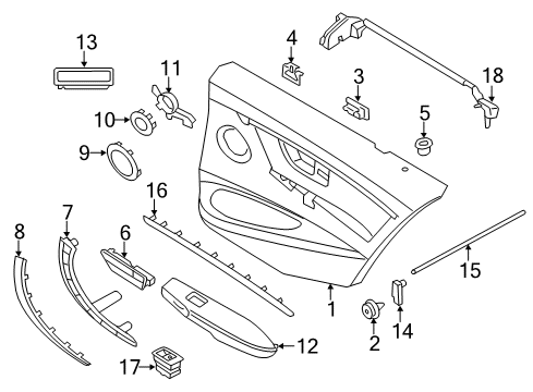 2016 BMW 328i GT xDrive Rear Door ARMREST, REAR RIGHT Diagram for 51427324446