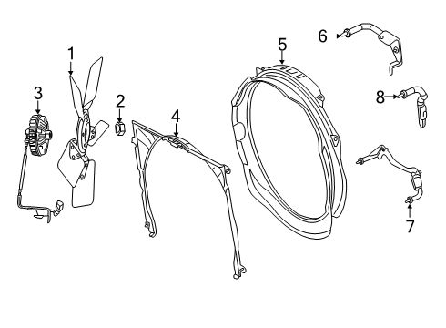 2022 Ram 2500 Cooling Fan Fan Diagram for 68359840AB