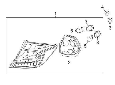 2012 Honda Civic Bulbs Taillight Assy., R. Diagram for 33500-TR2-A01