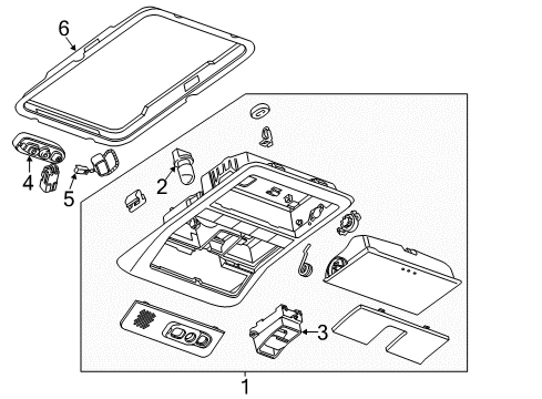 2014 Chevrolet Captiva Sport Overhead Console Overhead Console Diagram for 22966691