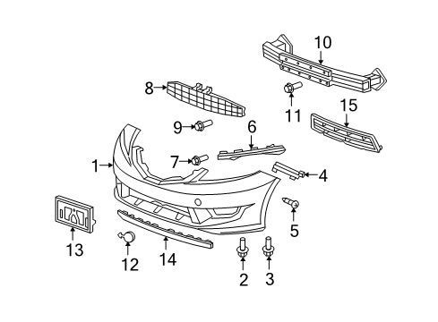 2013 Honda Fit Front Bumper Beam, L. FR. Bumper (Upper) Diagram for 71190-TK6-A00