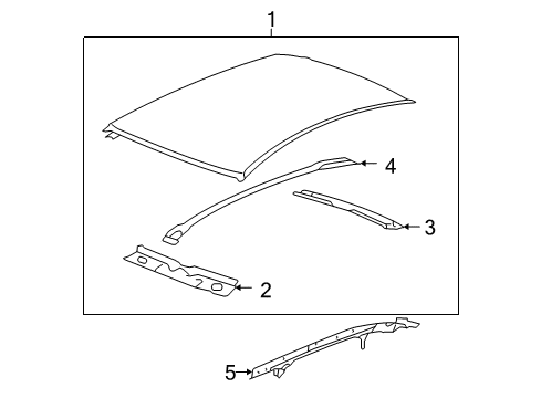 2013 Chevrolet Impala Roof & Components Roof Rail Diagram for 19177212