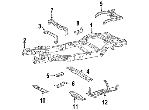 2001 Lincoln Navigator Frame & Components Skid Plate Diagram for F75Z9A147AA