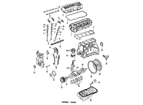 1992 Nissan Stanza Engine Parts, Mounts, Cylinder Head & Valves, Camshaft & Timing, Oil Pan, Oil Pump, Crankshaft & Bearings, Pistons, Rings & Bearings Gasket Kit Diagram for A0101-30R2H