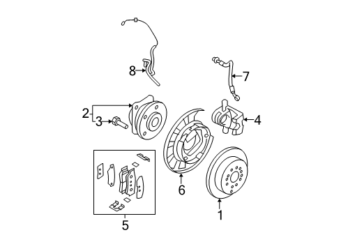 2008 Hyundai Santa Fe Anti-Lock Brakes Brake Assembly-Rear Wheel, RH Diagram for 58230-2B010