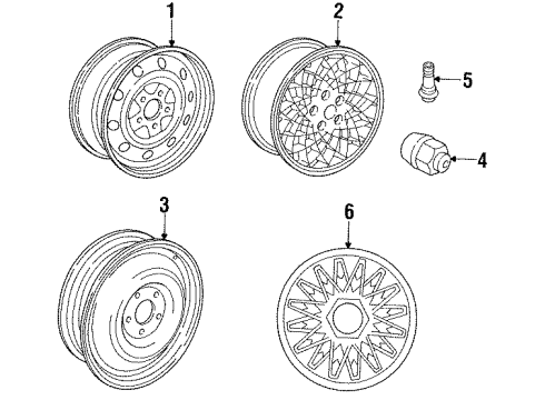 1996 Chrysler Concorde Wheels, Covers & Trim Aluminum Wheel, 16X7 Diagram for PD55SAK