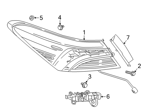 2021 Toyota Camry Tail Lamps Tail Lamp Assembly Diagram for 81550-06A30