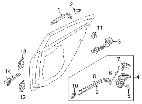 2017 Kia Forte Rear Door - Lock & Hardware Checker Assembly-Rear Door Diagram for 79480B0000