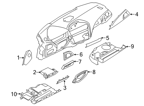 2015 BMW M235i xDrive Cluster & Switches, Instrument Panel Gap Cover, Steering Column, Bottom Diagram for 51459321841