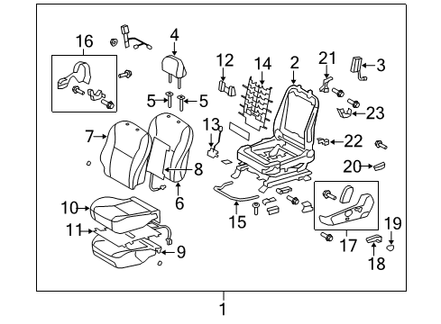 2013 Toyota Corolla Driver Seat Components Seat Back Pad Diagram for 71552-02530