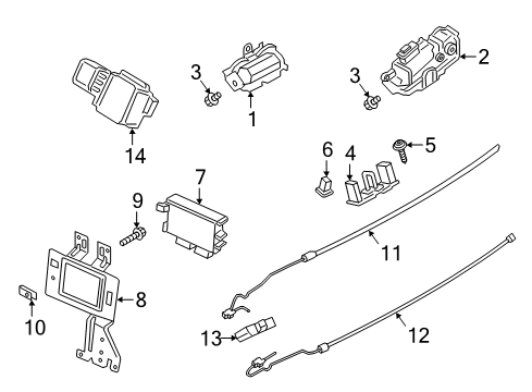 2020 Ford Expedition Lift Gate - Lock & Hardware Rear Camera Diagram for JL1Z-19G490-C