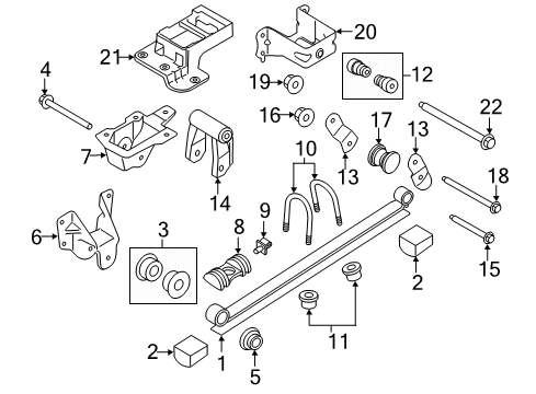 2015 Ford Transit-350 Rear Suspension Components, Stabilizer Bar Motor Mount Nut Diagram for -W520115-S442