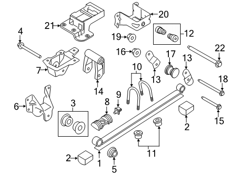 2015 Ford Transit-350 Rear Suspension Components, Stabilizer Bar Leaf Spring Diagram for CK4Z-5560-AC