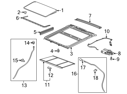 2017 GMC Terrain Sunroof Rear Hose Diagram for 20943459