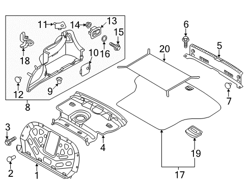 2017 Genesis G80 Interior Trim - Rear Body Cover-Luggage Side, LH Diagram for 85734-B1000-RRY