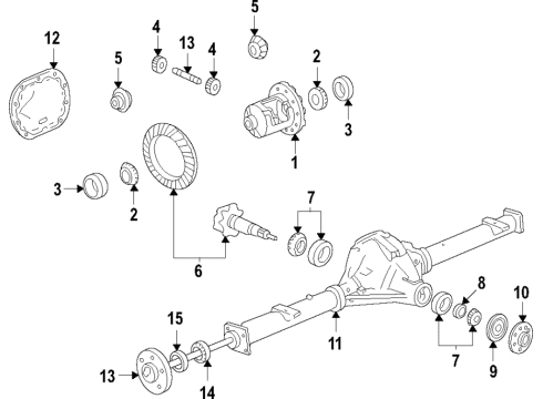 2021 Ford F-150 Rear Axle, Differential, Propeller Shaft Side Gear Diagram for FL3Z-4236-B