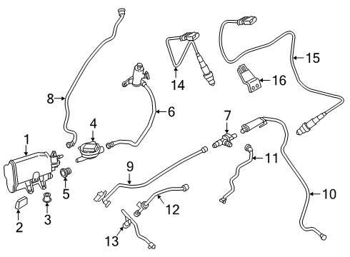 2020 BMW 430i xDrive Emission Components Fuel Tank Breather Line Diagram for 13907645857