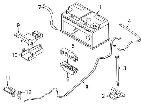 2007 BMW M6 Battery Negative Battery Cable Diagram for 61217620566