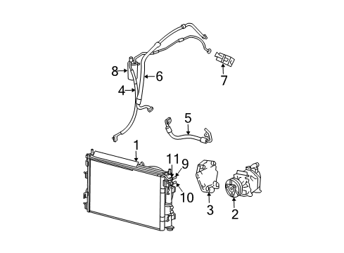 2001 Chrysler Sebring A/C Condenser, Compressor & Lines Tube-Trans Oil Cooler Outlet Diagram for 5019117AA