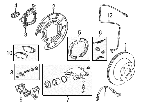 2020 Cadillac Escalade Parking Brake Rear Cable Diagram for 23443826