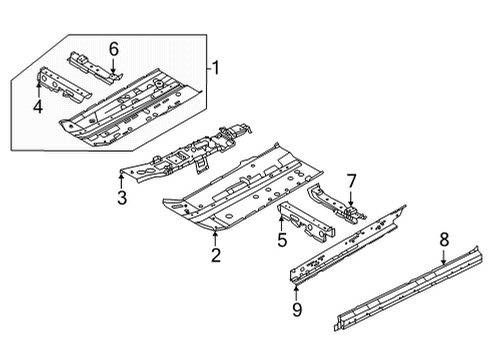 2022 Nissan Sentra Floor & Rails Floor-Front, Center Diagram for G4310-6LBMA